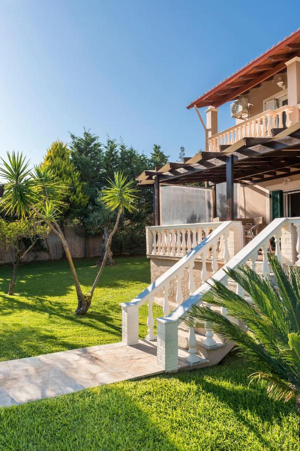 Villa Maxim With Private Pool & Tennis Court Halikounas Bagian luar foto