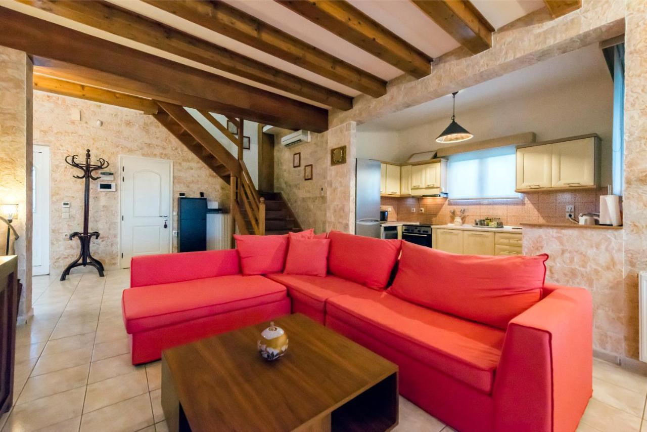 Villa Maxim With Private Pool & Tennis Court Halikounas Bagian luar foto